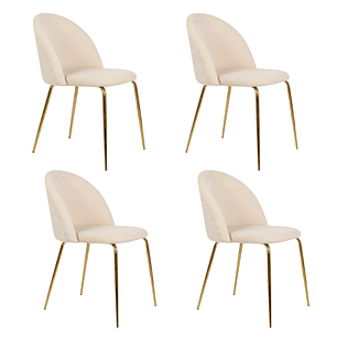 Pack 4 Sillas breda gold velvet