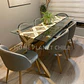 Comedor Mesa Medlock rectangular vidrio 140x90 cm con 6 Sillas Breda Velvet - Miniatura 1