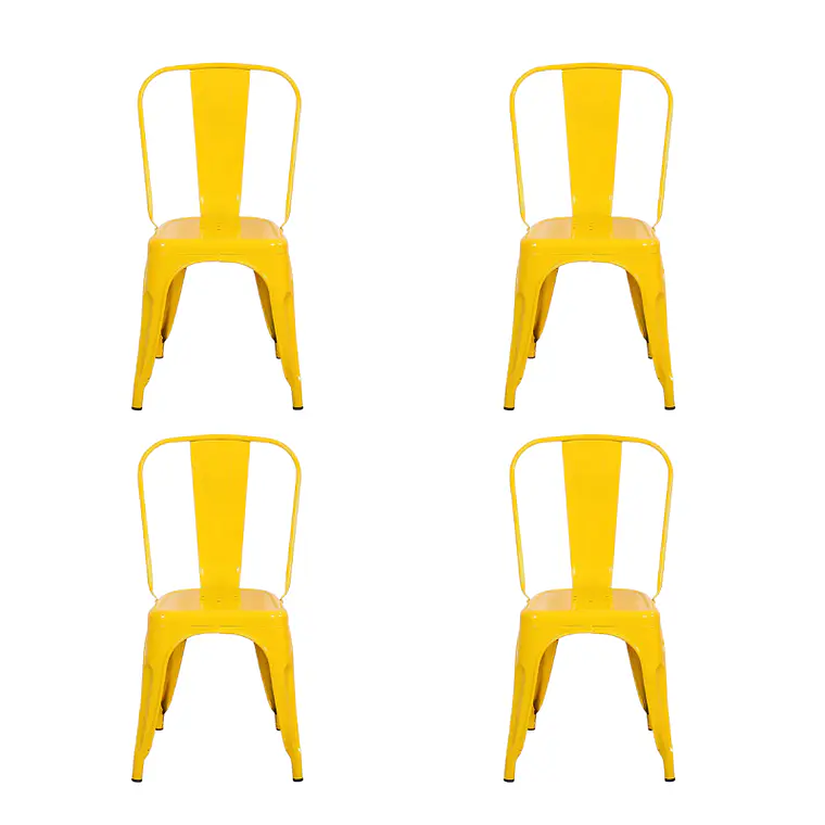 Comedor Phuket cuadrado 80x80 cm con 4 Sillas Tolix 5