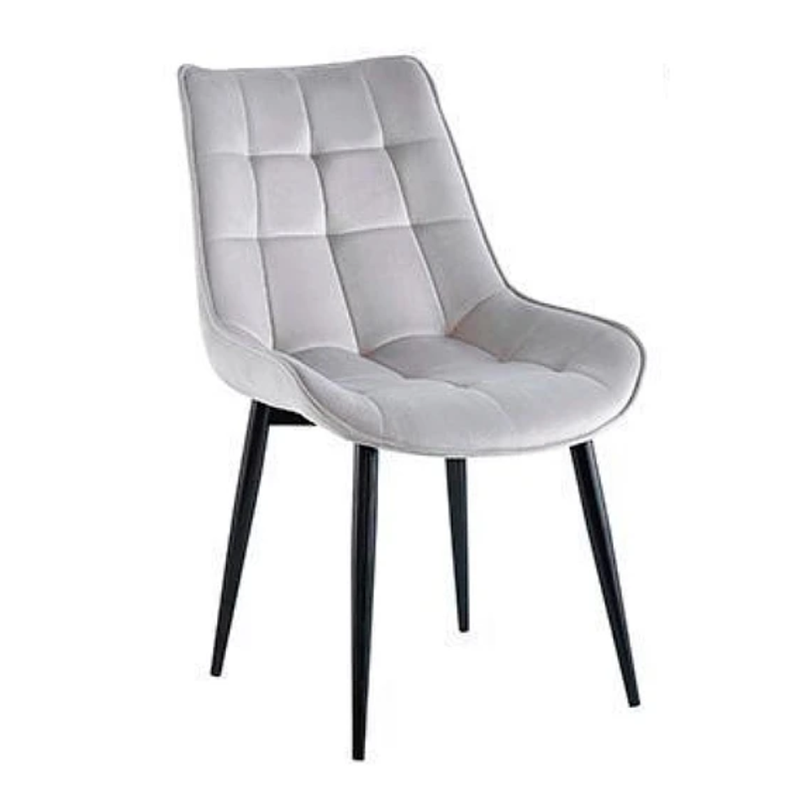 Silla Capitone Black terciopelo gris 1