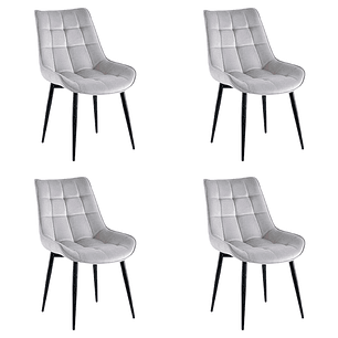 Pack 4 Sillas Capitone Black terciopelo