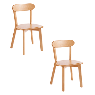 Pack 2 Sillas Fresno de Madera | Natural
