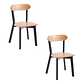 Pack 2 Sillas Fresno de Madera l Negro - Miniatura 1