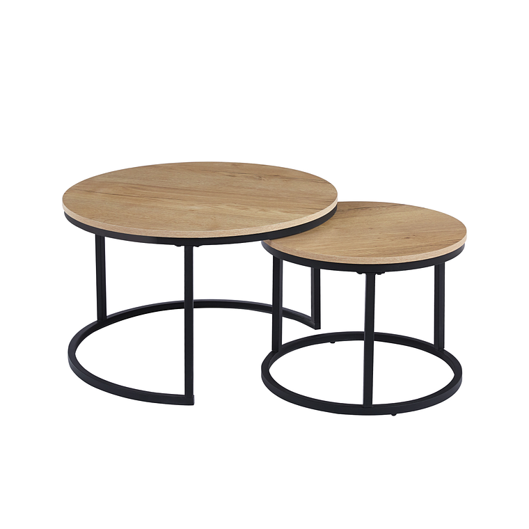 Juego de mesas de centro anidadas -  Madera clara 1