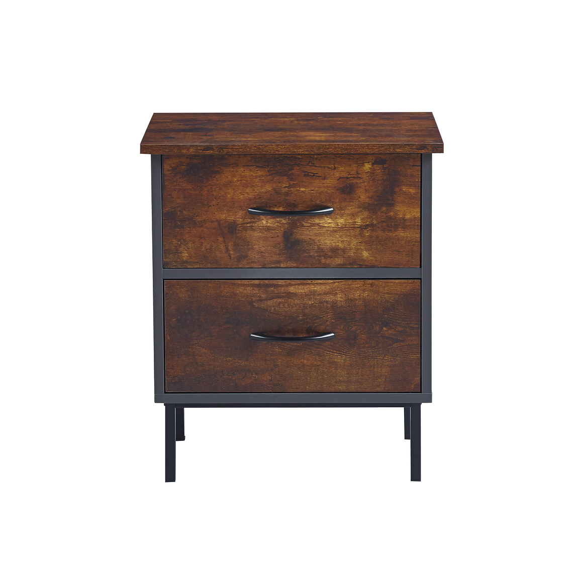 Velador Dos Cajones Metal Rústico 2