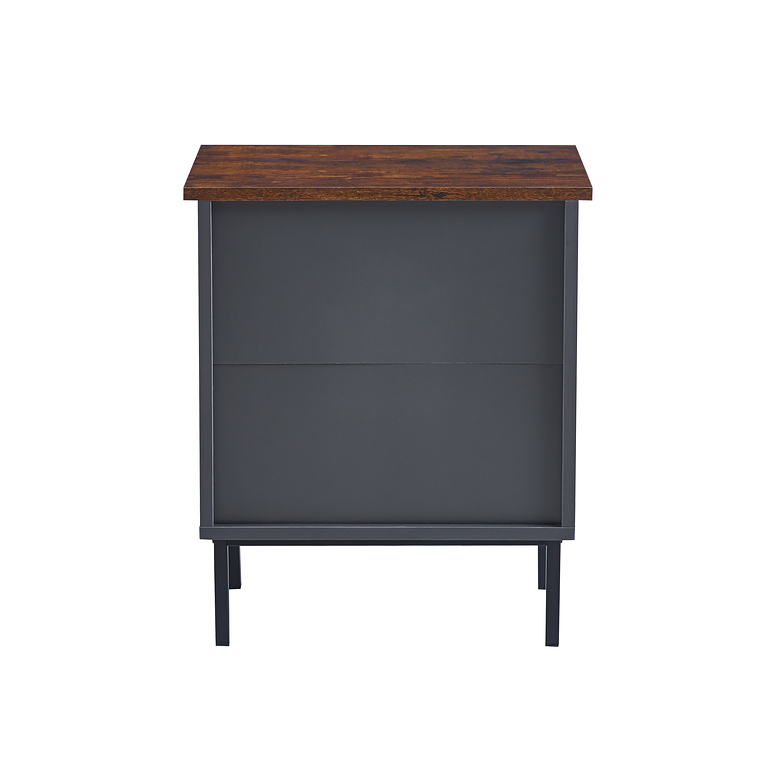 Velador Dos Cajones Metal Rústico 4