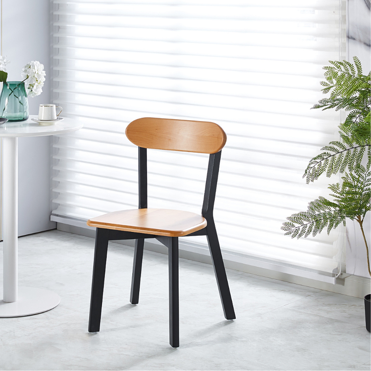 Comedor Chester rectangular vidrio 140x90 cm con 6 Sillas Fresno de Madera 12