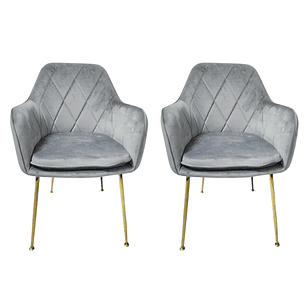 Pack 2 Sillas Sitial Butacas Diamond Gold