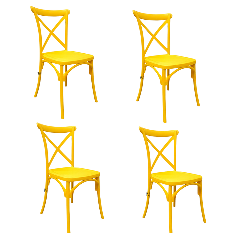 Pack 4 Sillas Crossback Danubio - Polipropileno 9