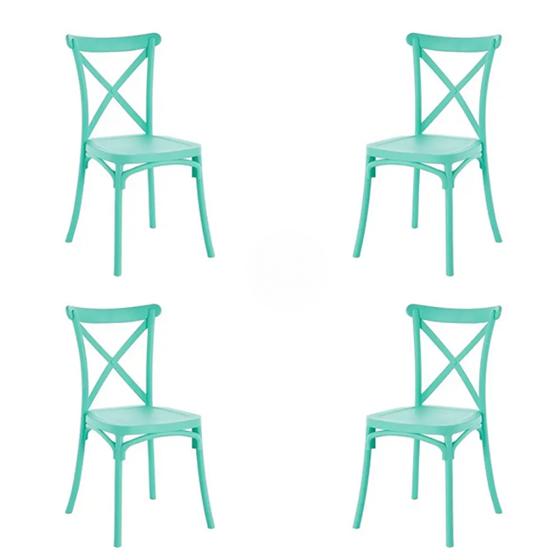 Comedor Marsella redondo blanco 80 cm con 4 Sillas Danubio 5