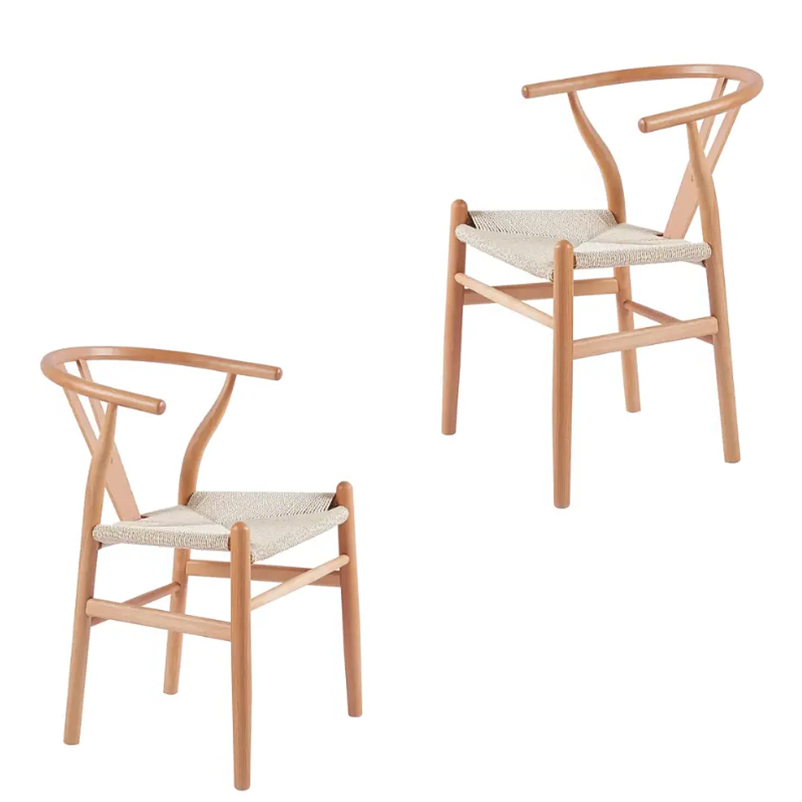 Pack 2 Sillas Wishbone madera e hilo de cuerda 1