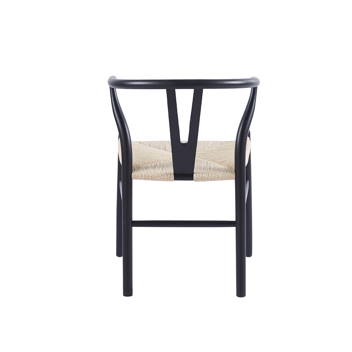 Silla Wishbone madera negra e hilo de cuerda 4
