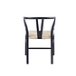 Silla Wishbone madera negra e hilo de cuerda - Miniatura 4