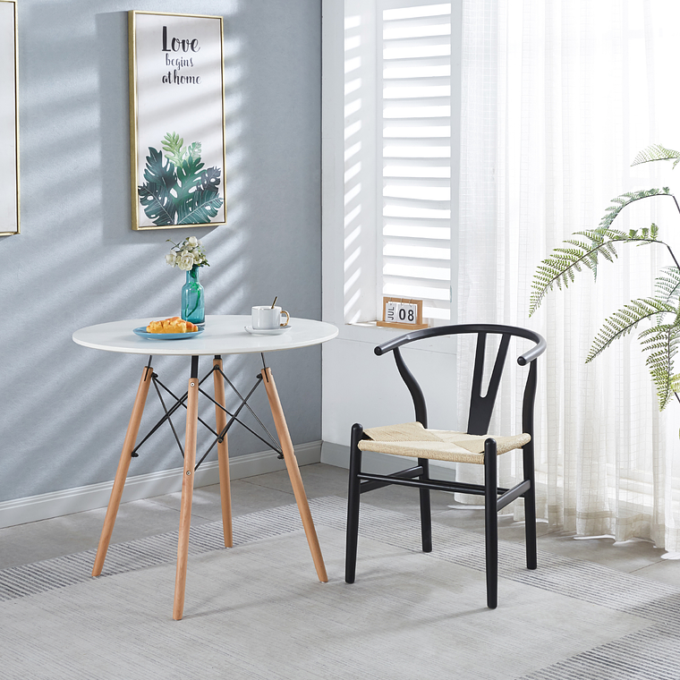 Pack 2 Sillas Wishbone madera negra e hilo de cuerda 6