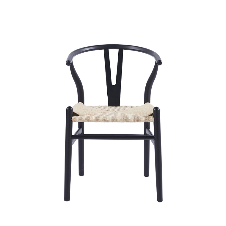 Pack 2 Sillas Wishbone madera negra e hilo de cuerda 5