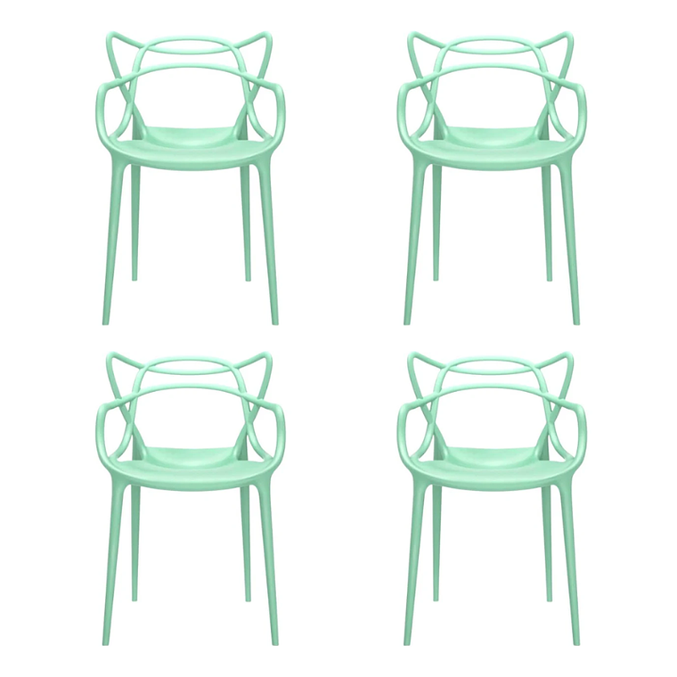 Comedor Lucca cuadrado madera 80x80 cm con 4 Sillas Master 7