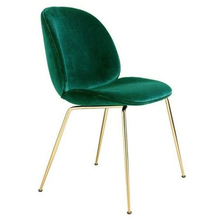 Comedor Sena Gold rectangular vidrio 130x80 cm con 4 Sillas Sena Velvet 6