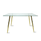 Comedor Sena Gold rectangular vidrio 130x80 cm con 4 Sillas Sena Velvet - Miniatura 13