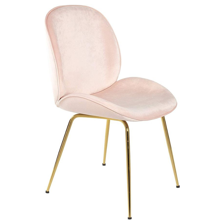 Comedor Sena Gold rectangular vidrio 130x80 cm con 4 Sillas Sena Velvet 4