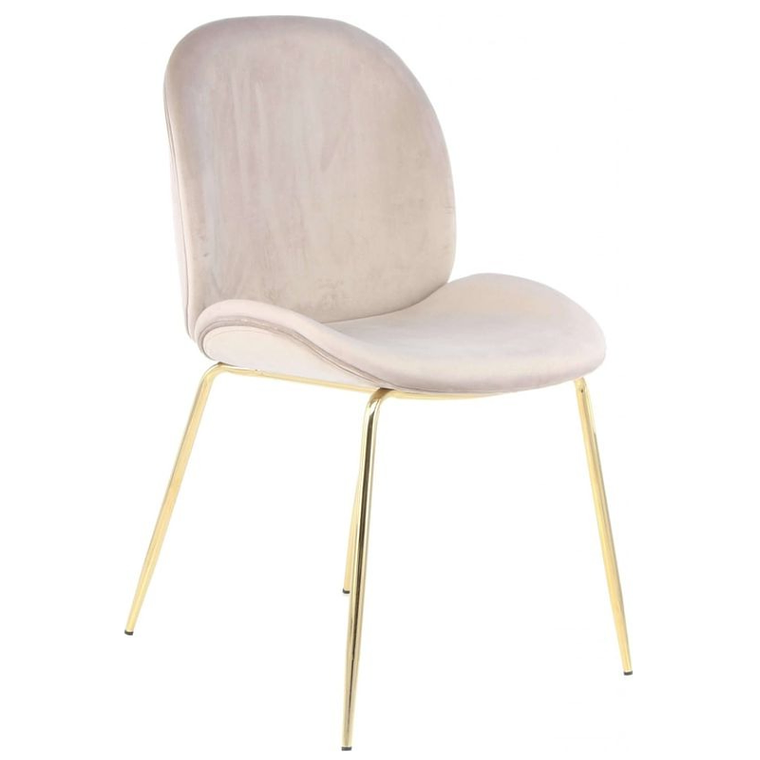 Comedor Sena Gold rectangular vidrio 160x90 cm con 4 Sillas Sena Velvet 10