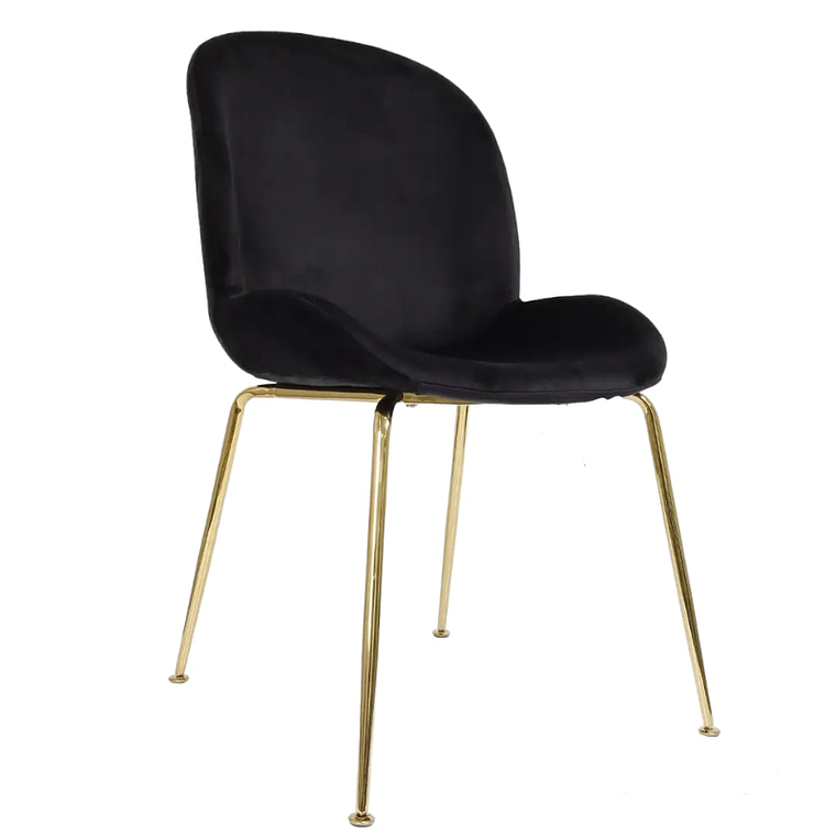 Comedor Sena Gold rectangular vidrio 160x90 cm con 4 Sillas Sena Velvet 8