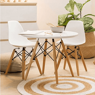 Juego de Mesa eames kids 60 cm + 2 sillas eames kids