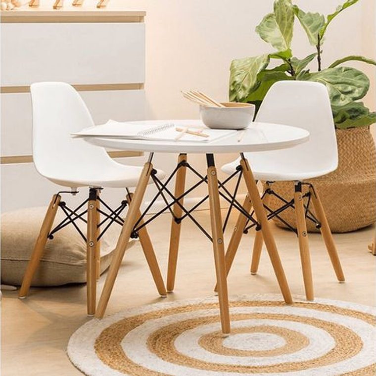 Juego de Mesa eames kids 60 cm + 2 sillas eames kids 1