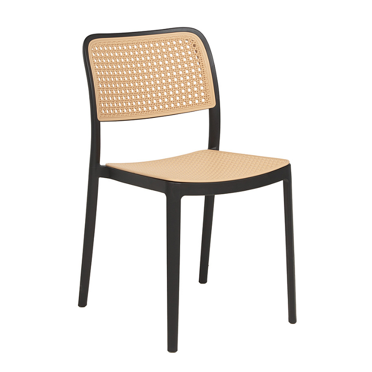 Comedor Brown redondo madera 80 cm con 4 Sillas Delta Brown de terraza 4