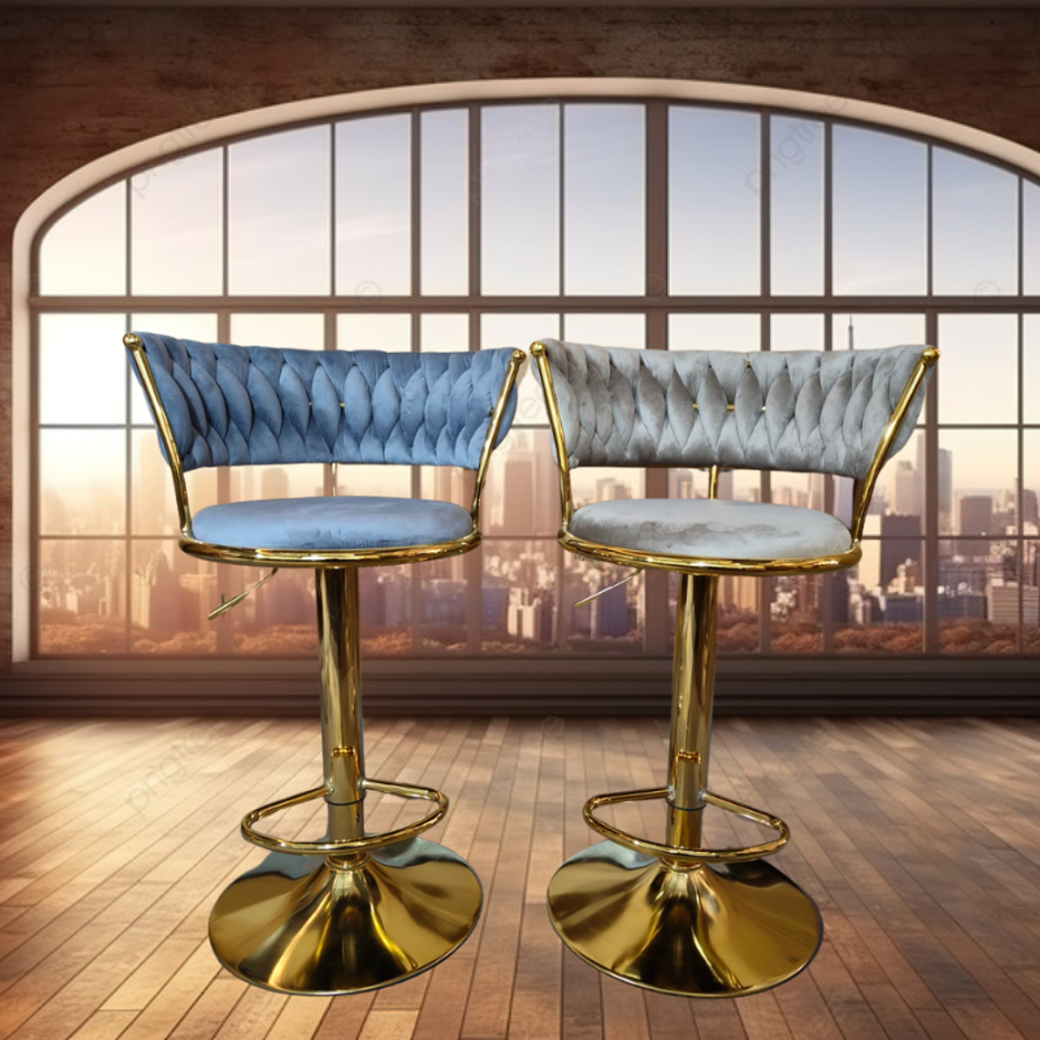 Pack 2 Taburetes Queen Monarch Gold 10