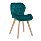Comedor Lisse rectangular vidrio 140x90 cm con 6 Sillas Mariposas Rubik Wood Velvet verdes - Miniatura 2