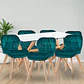 Comedor Lisse rectangular vidrio 140x90 cm con 6 Sillas Mariposas Rubik Wood Velvet verdes - Miniatura 1