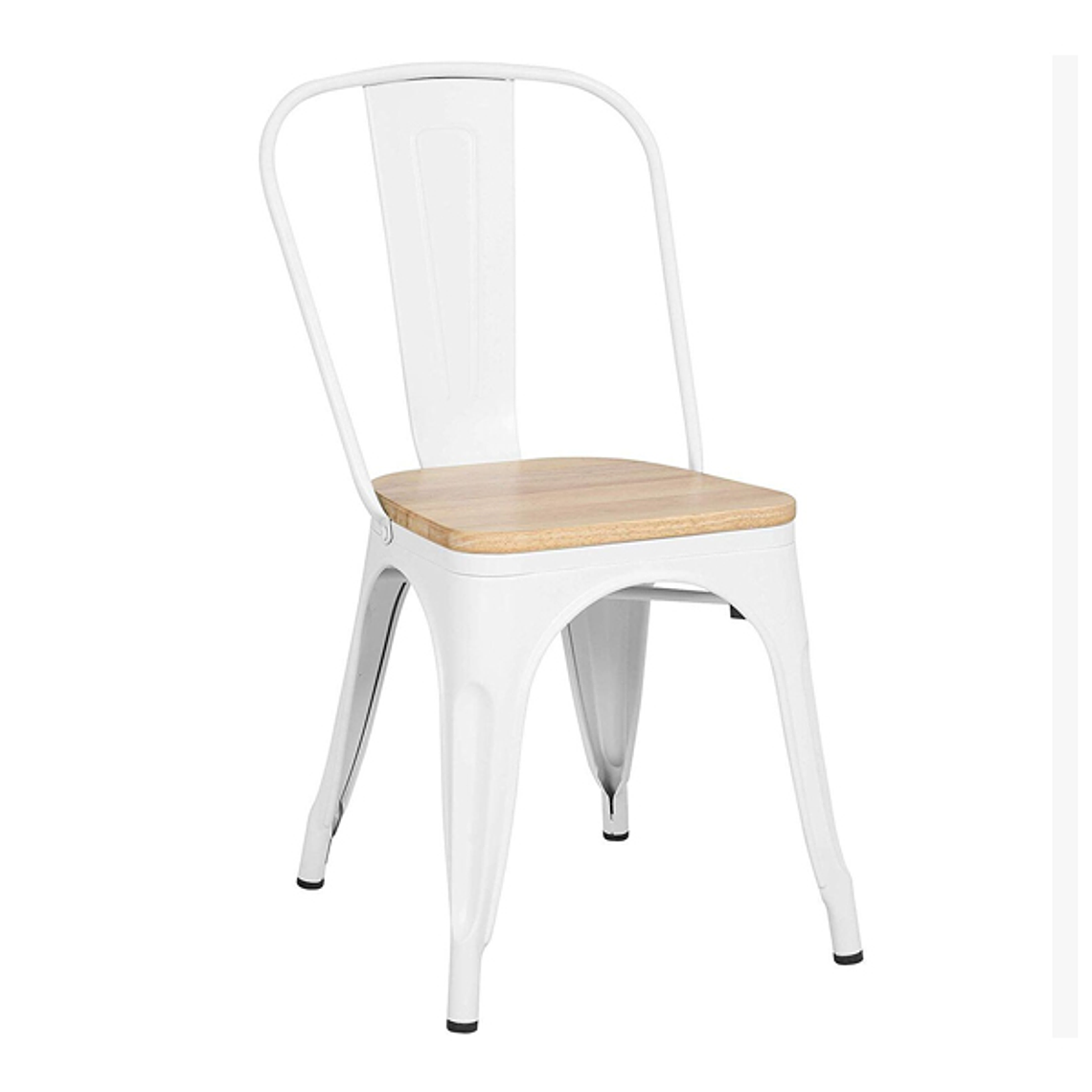 Silla Tolix con asiento madera clara 2