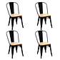 Pack 4 Sillas Tolix con asiento madera clara - Miniatura 1