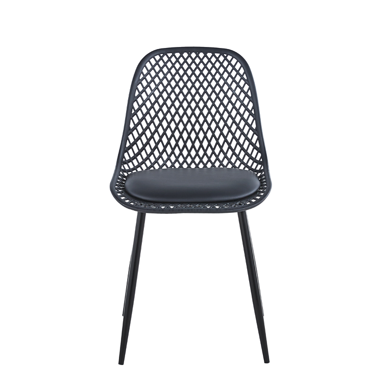 Comedor Europa redondo negro 80 cm con 4 Sillas Europa negras 3