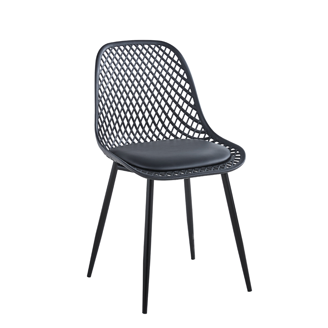 Comedor Europa redondo negro 80 cm con 4 Sillas Europa negras 2