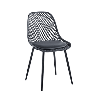 Comedor Europa redondo negro 80 cm con 4 Sillas Europa negras