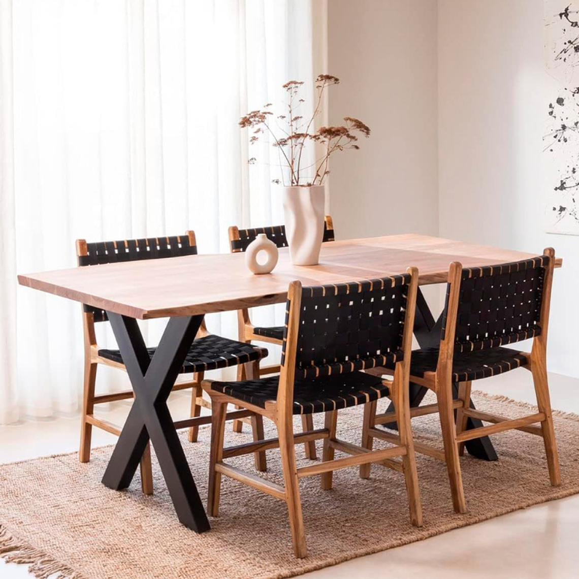 Mesa industrial Cross color Madera y Metal 180x90 cm 5