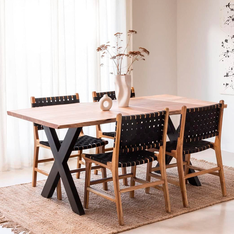 Mesa industrial Cross color Madera y Metal 180x90 cm 5