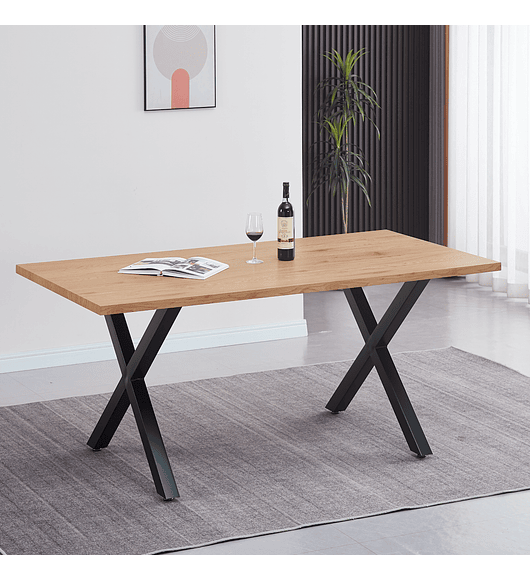 Mesa industrial Cross color Madera y Metal 140x90 cm