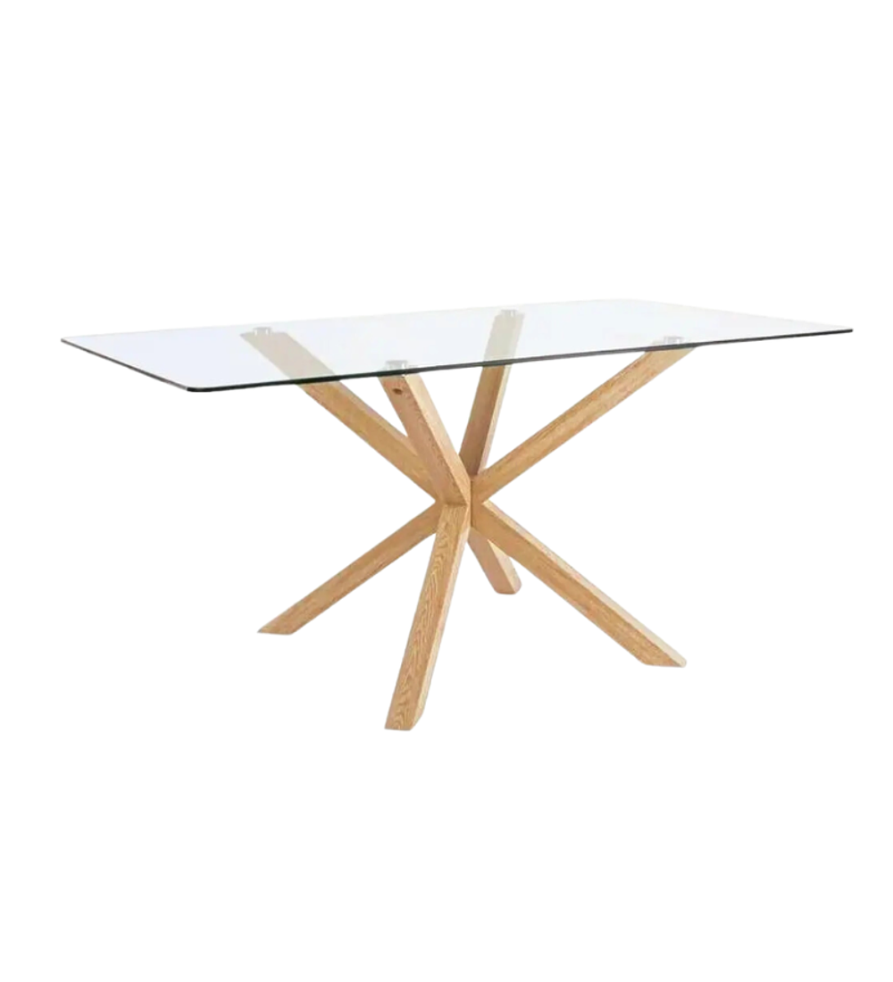 Comedor Argos rectangular 160x90 cm con 6 Sillas Buckle Velvet