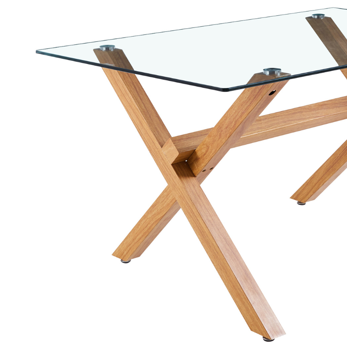 Comedor Larvik rectangular vidrio 140x80 cm con 4 Sillas tulip Artic 7