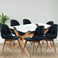 Comedor Kattegat rectangular vidrio 140x90 cm con 6 Sillas Buckle Velvet - Miniatura 2