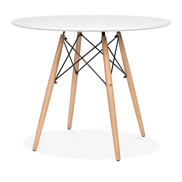 Comedor Holanda Wood redondo blanco 80 cm con 4 Sillas Mariposas Rubik Wood Velvet 5