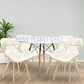 Comedor Holanda Wood redondo blanco 120 cm con 4 Sillas Mariposas Rubik Wood Velvet - Miniatura 2