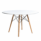 Comedor Holanda Wood redondo blanco 120 cm con 4 Sillas Mariposas Rubik Wood Velvet - Miniatura 5