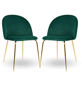Pack 2 Sillas breda gold velvet