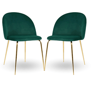 Pack 2 Sillas breda gold velvet