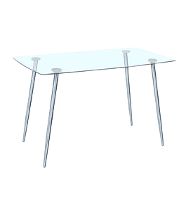 Mesa Rectangular Cromada vidrio 160x90 cm