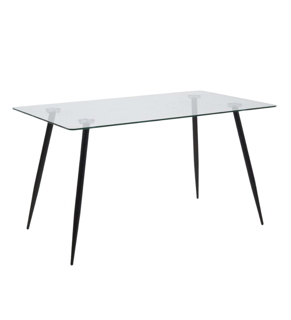 Mesa Rectangular negra vidrio 160x90 cm