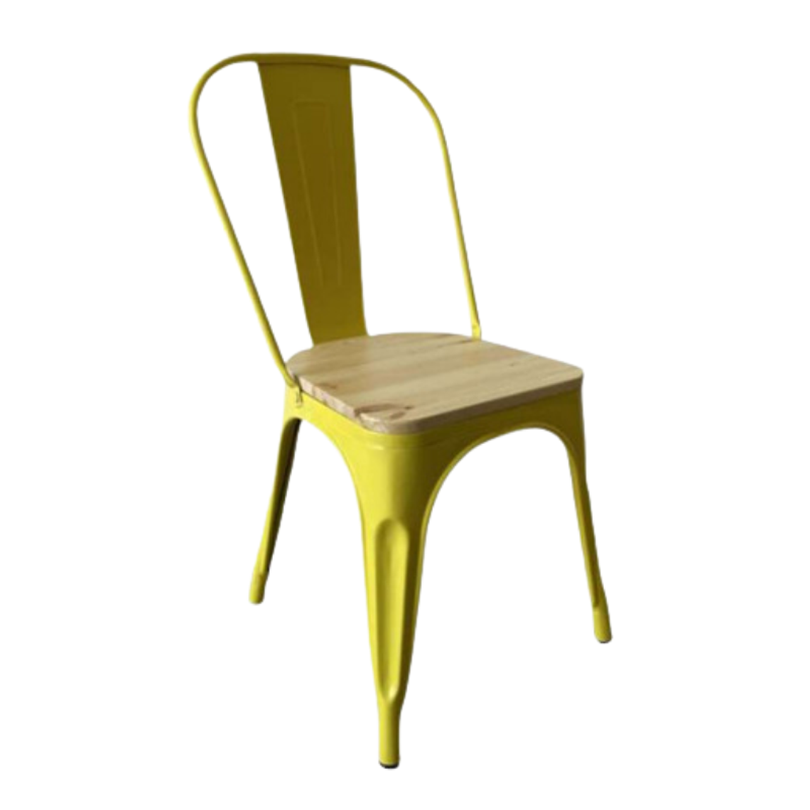 Silla Tolix con asiento madera clara 5